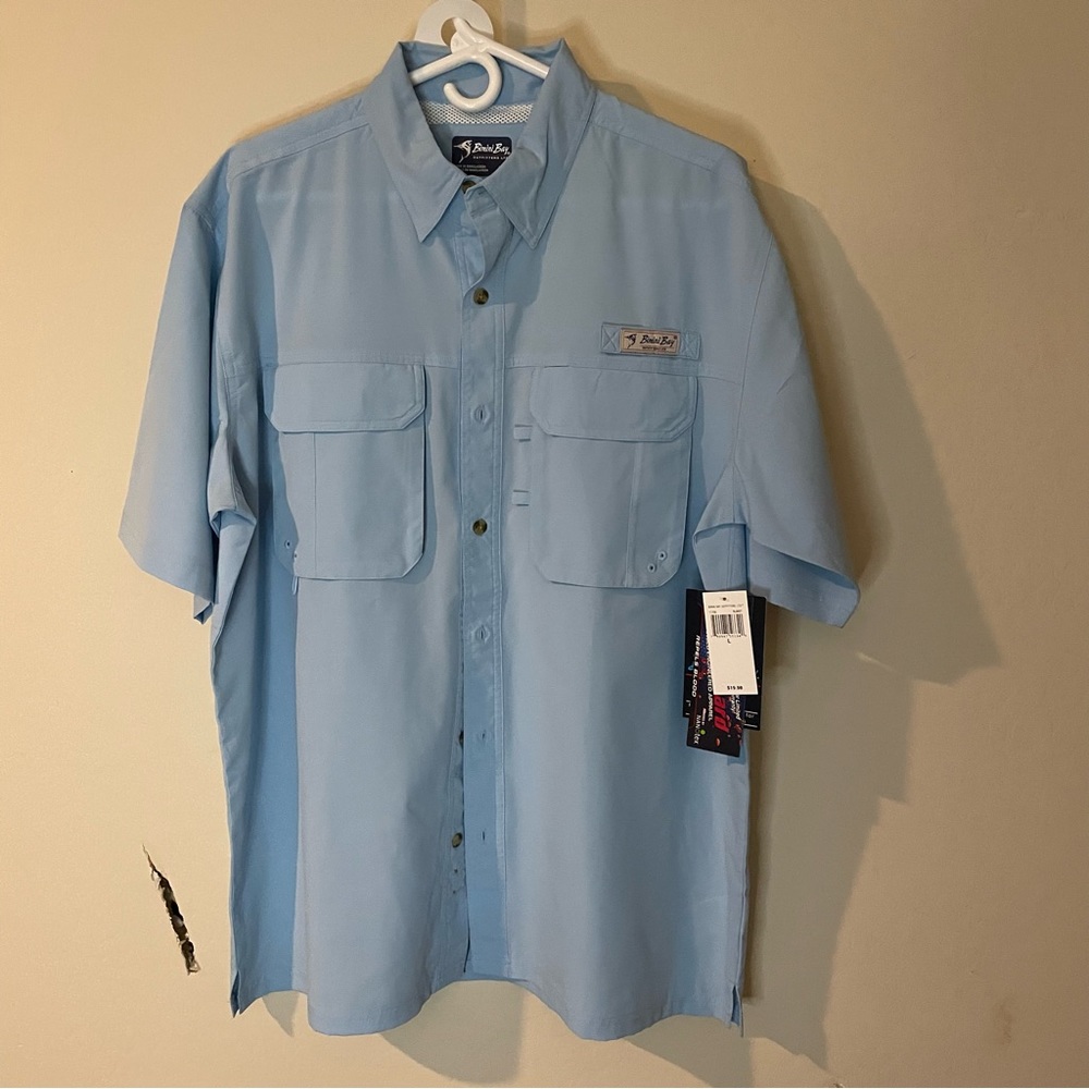Bimini Bay Outfitters Ltd Button Down Shirt Nylon Polyester NWT